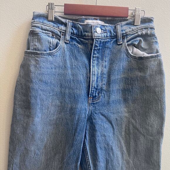 Abercrombie & Fitch The 90s Straight Ultra High Rise Love Curve Jeans Raw Hem 27 - Picture 3 of 8